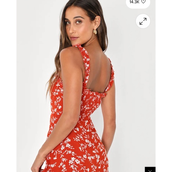 LULUS floral garden date night dress size M garden party feminine romantic - Picture 2 of 9